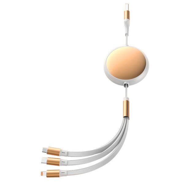 充電ケーブル 3in1 急速 PD100W TypeC USB変換プラグ付 巻き取り式 急速 タイプcケーブル マルチケーブル 6A 超p祭