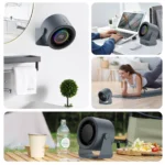 GOOJODOQ 100レベル可変速USBデスクファン静かな動作循環式充電式テーブルファン