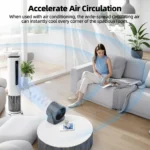 GOOJODOQ 100レベル可変速USBデスクファン静かな動作循環式充電式テーブルファン