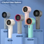 GOOJODOQ ストロングウィンド100ギア高速携帯扇風機 LEDディスプレイ付き