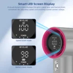 GOOJODOQ ストロングウィンド100ギア高速携帯扇風機 LEDディスプレイ付き