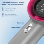 GOOJODOQ ストロングウィンド100ギア高速携帯扇風機 LEDディスプレイ付き