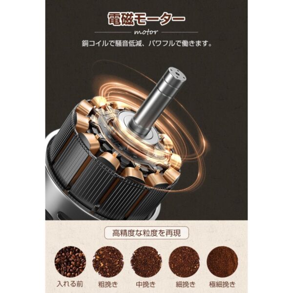 衛生法認証済 コーヒーミル 電動 臼式 コードレス 水洗い 小型 珈琲ミル セラミック刃 自動停止 お茶ミルグ ラインダー